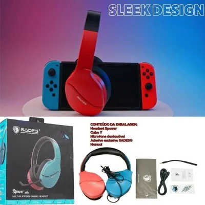Sades SPower Gaming Headset SA-725 - Blue - Red